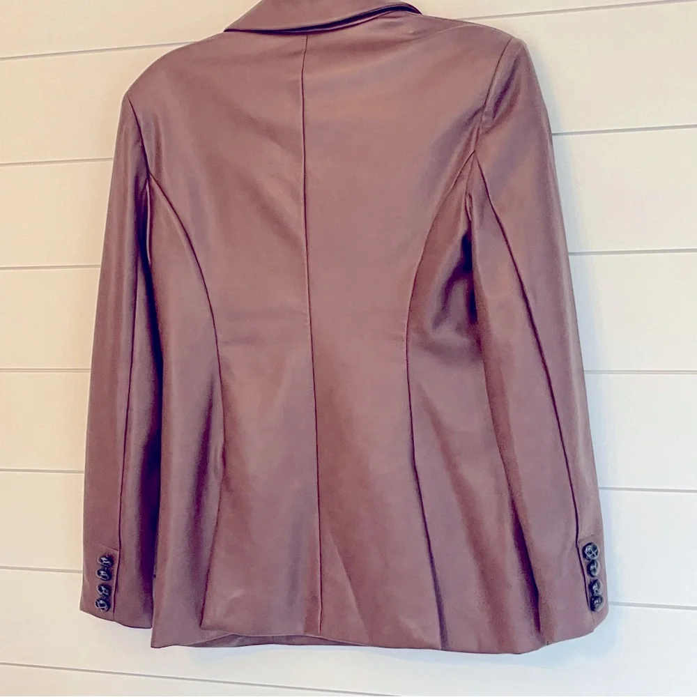 7 for all Mankind Brown Faux Leather Blazer Sz M